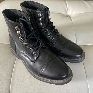 Bruno Mars men’s boots motorcycle oxford dress black size 7.5 Philly-11